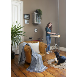 Плед Biederlack Wohndecke Folk navy