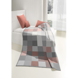 Плед Biederlack Cotton Home Check coral