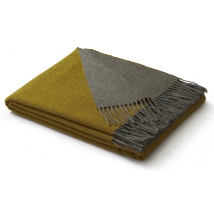 Плед Biederlack Dark Velvet ocker-grau