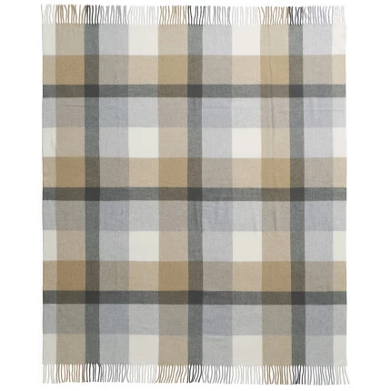 Плед Biederlack Plaid Karo graubeige