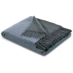 Плед Biederlack Plaid blau-grau
