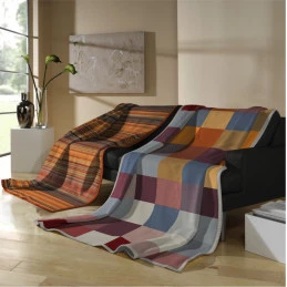 Плед Biederlack Cotton Home Check red-blue
