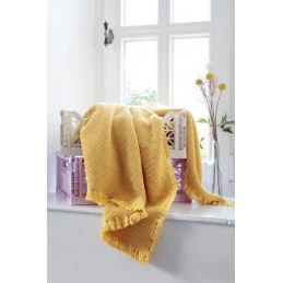 Плед Biederlack Plaid Waffe yellow 