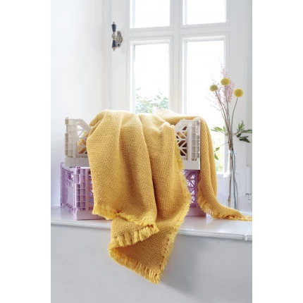 Плед Biederlack Plaid Waffe yellow